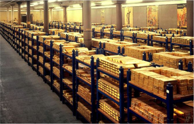 Secure bullion storage and vault shelving